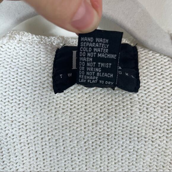 Vintage 90s Y2K Cardigan Sweater Cottage Boho Lace Embroidered Floral Medium - Picture 10 of 10